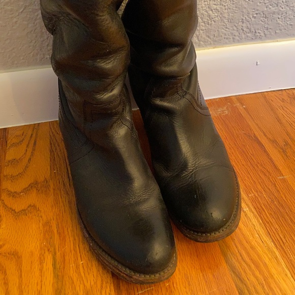 Frye Black Jane Tall Cuff Boots Size 7 - Picture 4 of 5